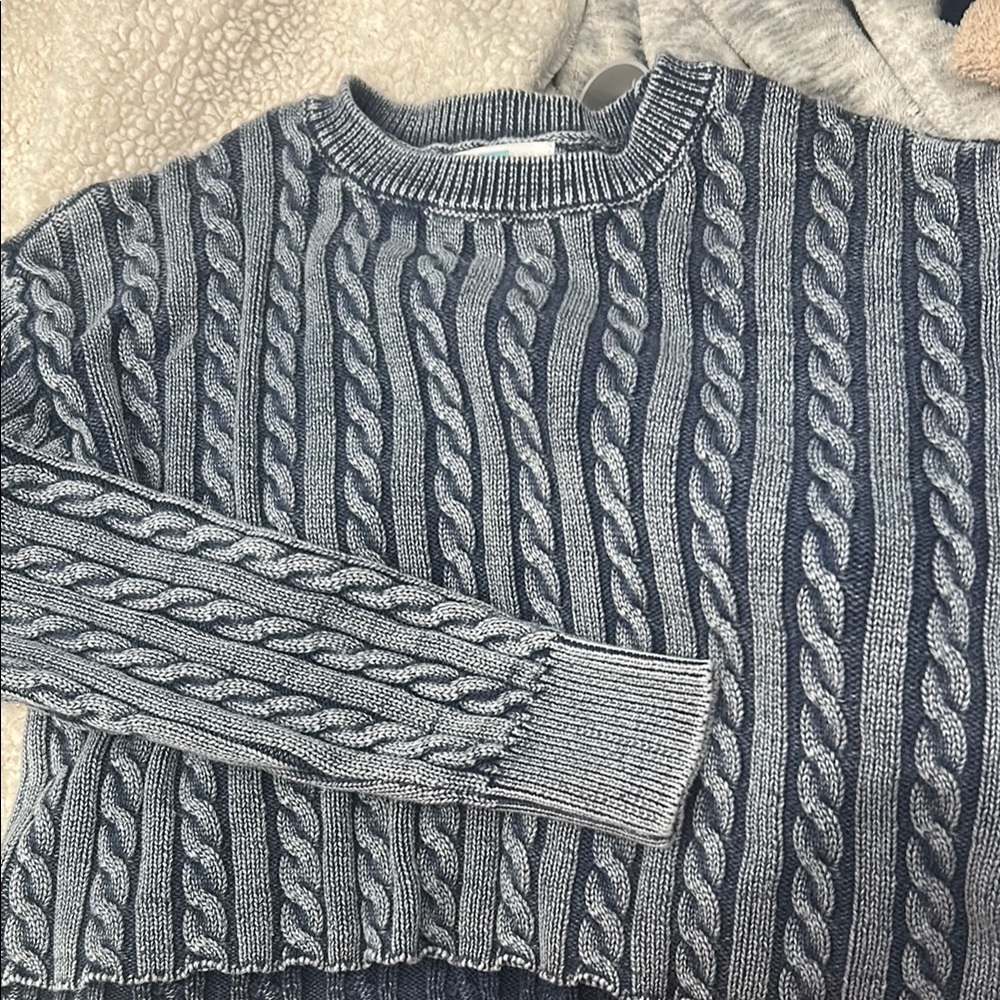 Zumiez Cable Knit Sweater - Blue and Gray